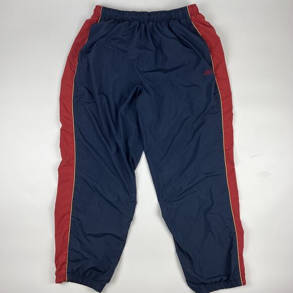 VTG Reebok Track Pants Mens XL Blue Windbreaker Jersey Lined Relaxed Tapered Y2K - Picture 2 of 11